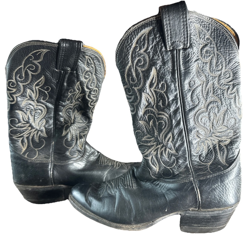 Vintage Olathe Boots‎ Mens Size 10D Cowboy Western Leather Made USA 90s